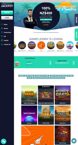 Jonny Jackpot Apps Homepage