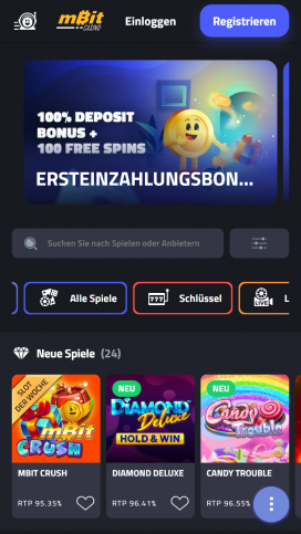 mBit Casino Apps Homepage