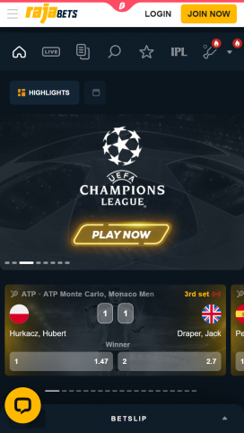 Rajabets Apps Homepage