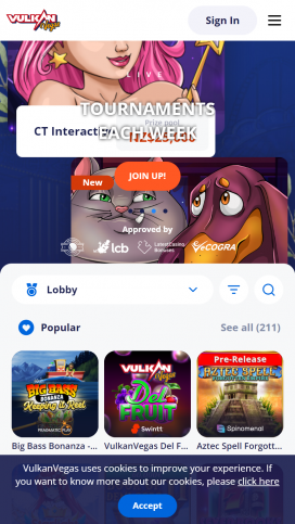 Vulkan Vegas Casino Apps Homepage