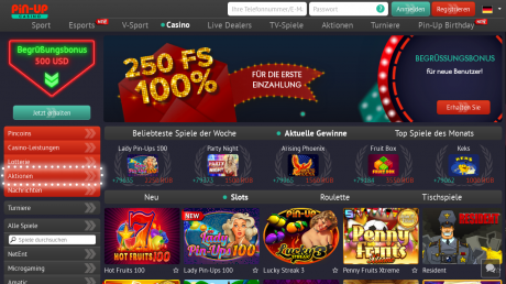 Pin-Up Casinos Homepage