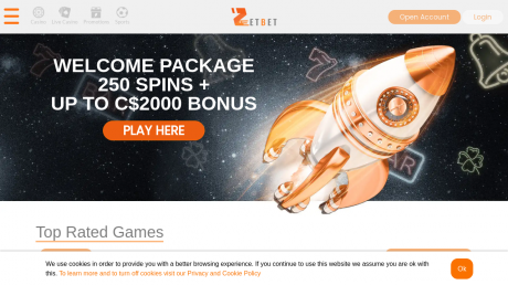 Zetbet Casinos Homepage