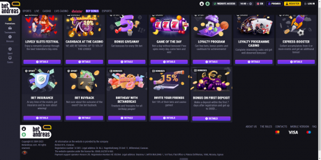 BetAndreass Homepage