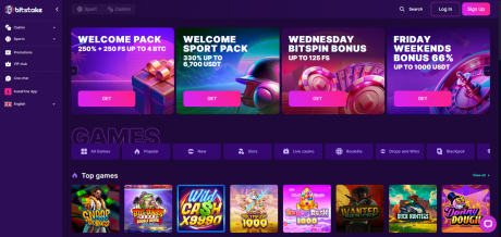 Bitstake Casinos Homepage
