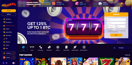 Dazard Casinos Homepage