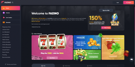 Fazino Casinos Homepage