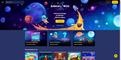 Galactic Wins Casinos Homepage
