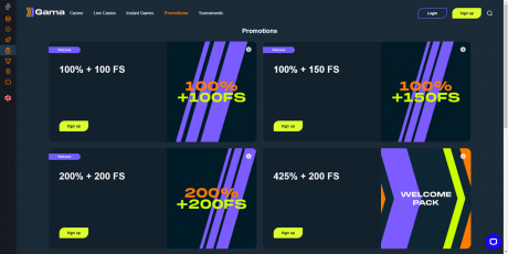 Gama Casinos Homepage