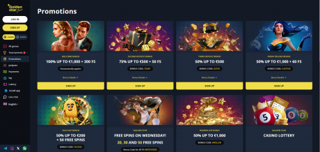 GoldenStar Casinos Homepage