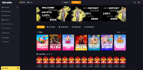 Herake Casino & Sportss Homepage