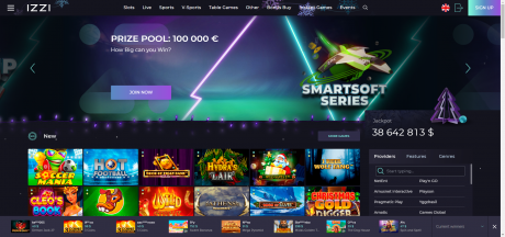 Izzi Casinos Homepage