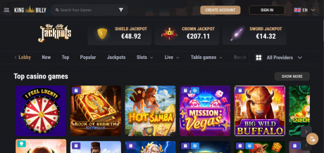 KingBilly Casinos Homepage