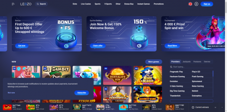 Legzo Casinos Homepage