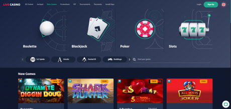 Live.Casinos Homepage