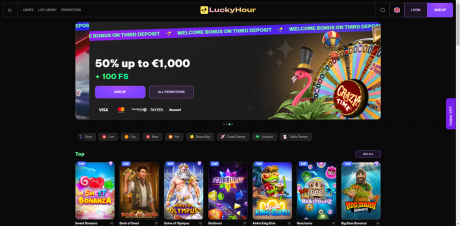LuckyHour Casinos Homepage