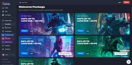 LuckyHunters Homepage