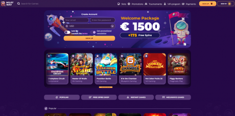 MilkyWay Casinos Homepage
