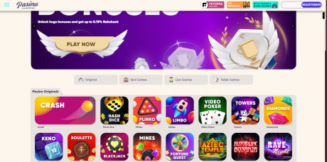 Pasino Casino Homepage