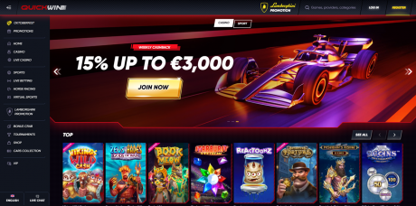 QuickWin Casinos Homepage