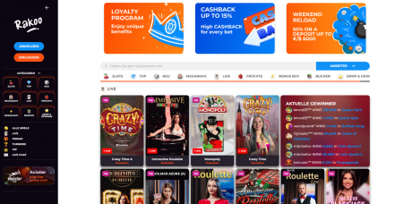 Rakoo Casinos Homepage