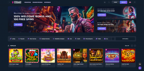 Rebellion Casinos Homepage