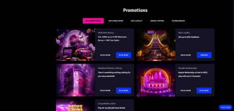 Rizz Casinos Homepage