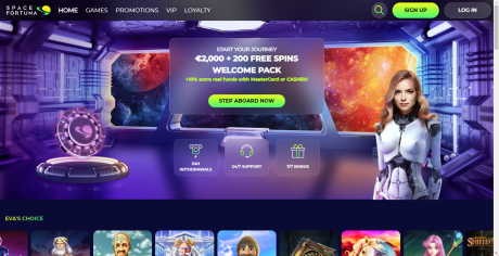 SpaceFortuna Casinos Homepage
