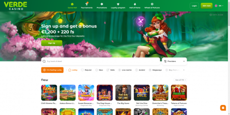 Verde Casinos Homepage