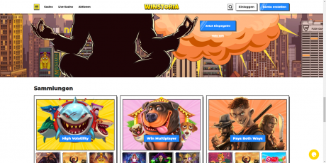 Winstoria Casinos Homepage