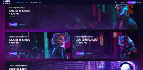 JohnVegas Casinos Homepage