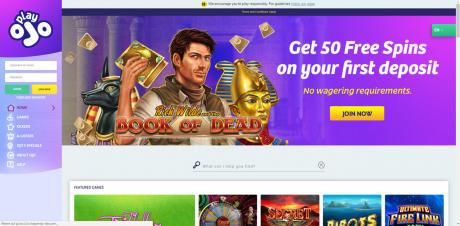 PlayOJO Casinos Homepage