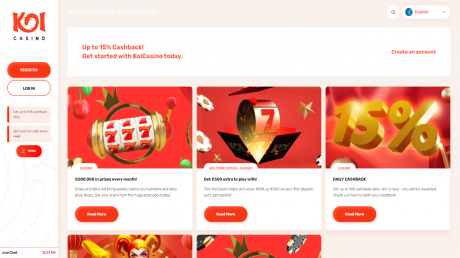 Koi Casinos Homepage