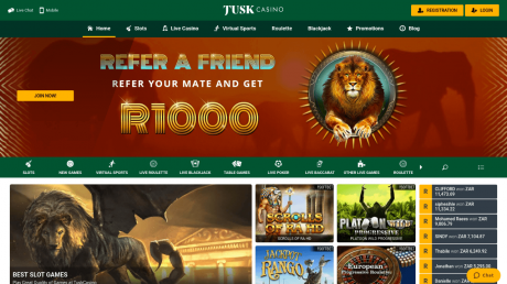 Tusk Casinos Homepage